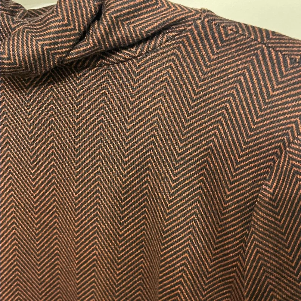 LOFT outlet Women's Brown Herringbone Turtleneck Top